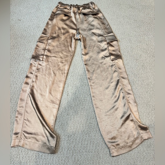 Mango Satin Tan Cargo Pants size S - Picture 4 of 4